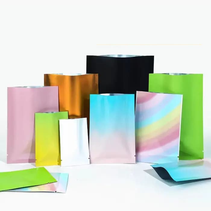 Sac de rangement en aluminium thermoscellable à dessus ouvert, 100 pièces, enveloppe de poudre de café, cadeaux à base de plantes, Sachets jetables, pochettes d'emballage