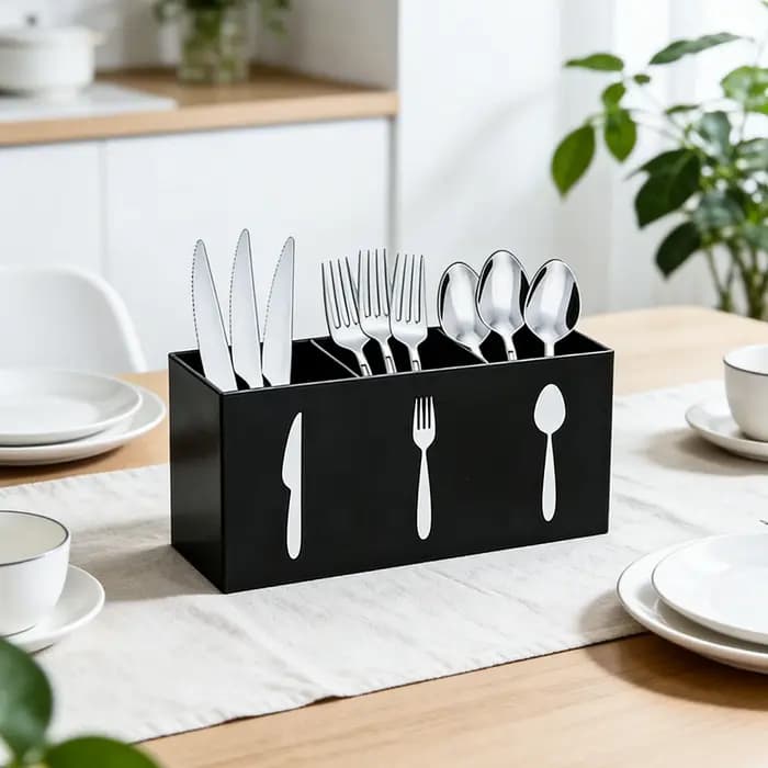 Boîte de rangement pour couverts, décoration de fête d'anniversaire, organisateur de comptoir de cuisine, table à manger, restaurant, support pour fourchettes, couteaux, cuillères