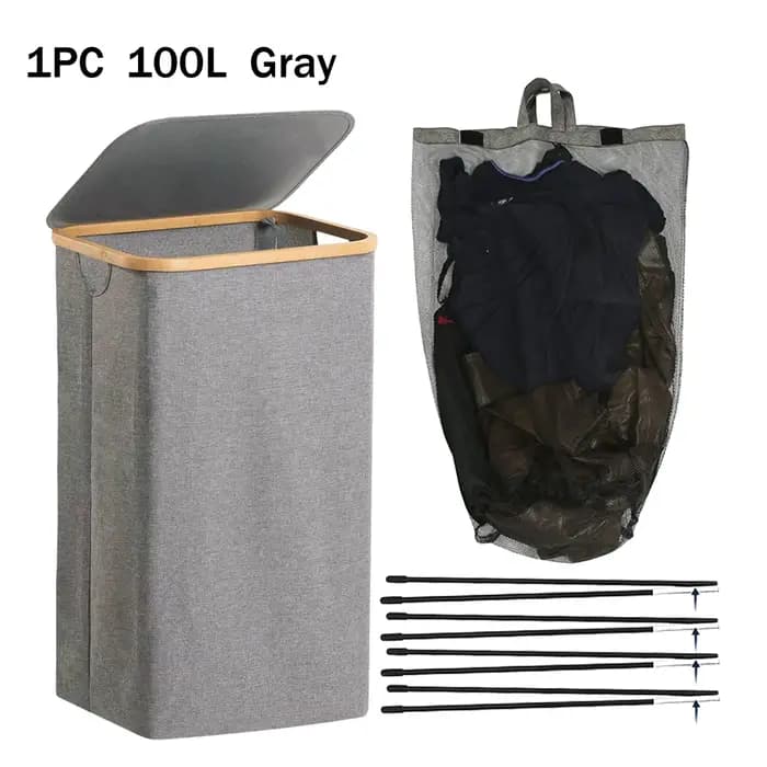 Panier à linge sale avec couvercle et sac intérieur