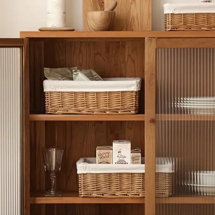 Mir de rangement tissé en rotin fait à la main