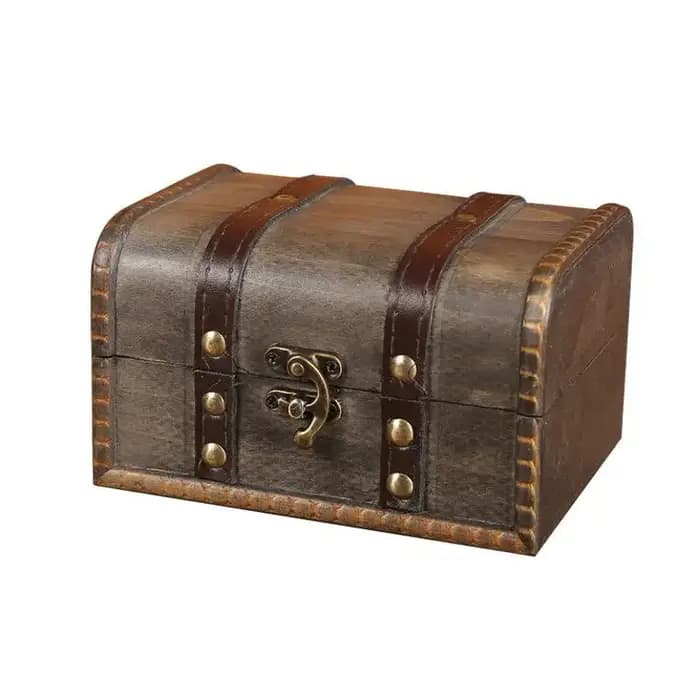 Boîte de rangement en bois rétro avec serrure