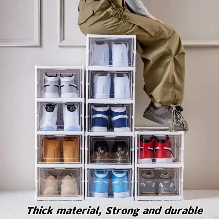 Boîte à chaussures pliable transparente
