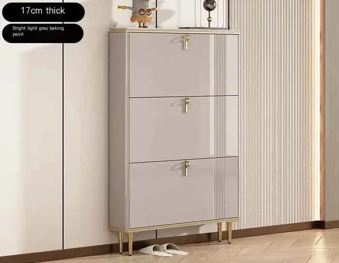 Meuble à chaussures design simple ultra-mince pour couloir, étagère de rangement et organisateur de