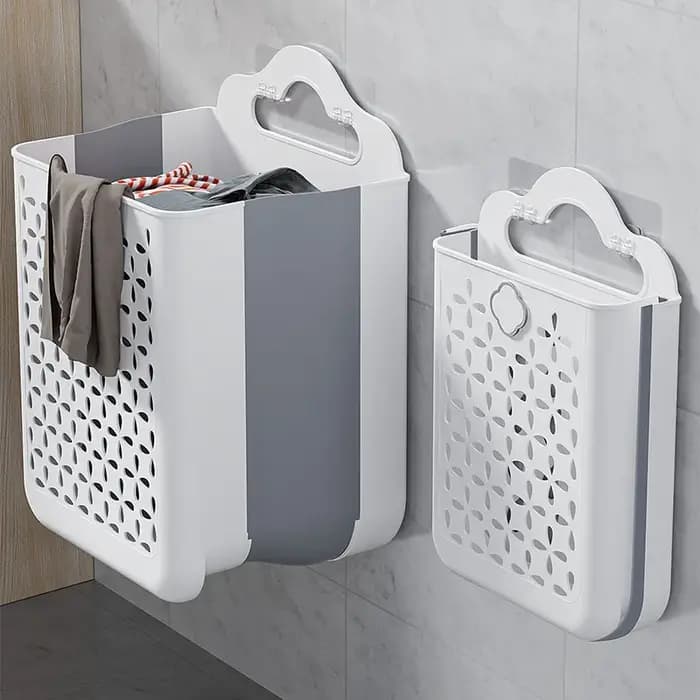 Panier à linge pliant pour salle de bain, panier de rangement mural pour vêtements sales, sac à ling