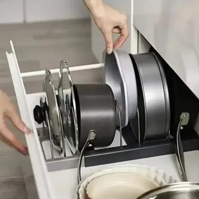 Support de rangement extensible pour casseroles et poêles