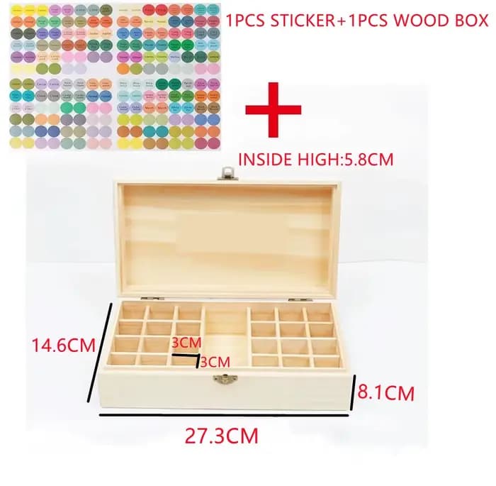 Boîte de rangement en bois pour huiles essentielles