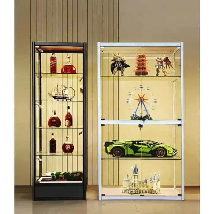Armoire de rangement modèle transparent sur mesure pour articles en verre
