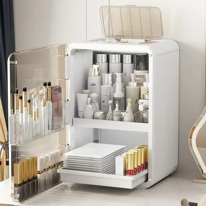Armoire de rangement cosmétique haut de gamme, tiroir de coiffeuse domestique, support de rangement, boîte de rangement cosmétique en plastique de grande capacité