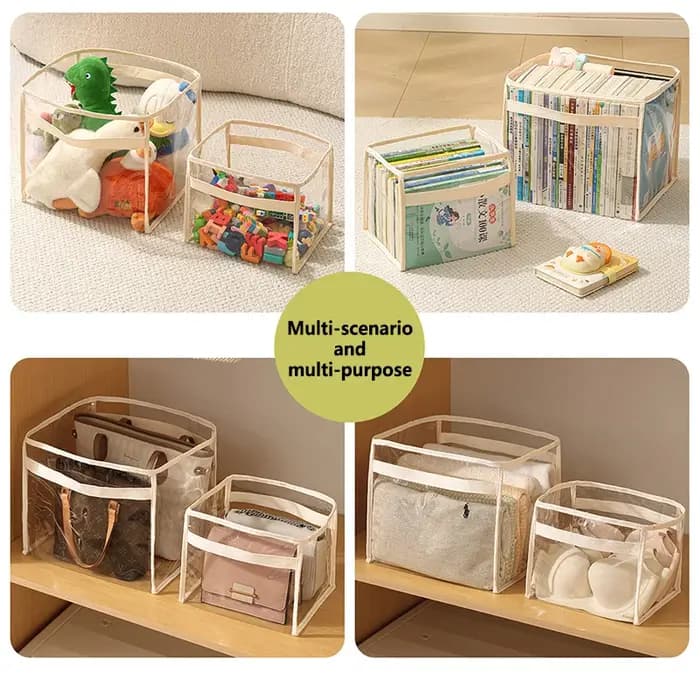 Grand panier de rangement transparent pour jouets d'enfants