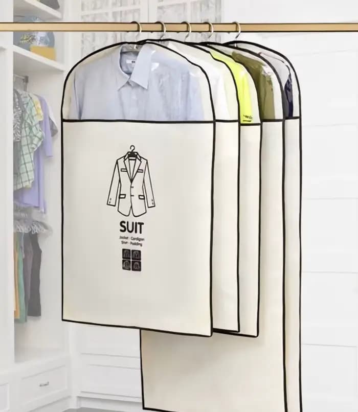 Housse de rangement suspendue avec fermeture éclair pour vêtements
