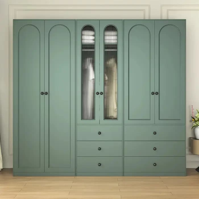 Armoire métallique étroite à rail cannelé pour salon