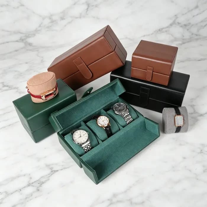 Boîte de rangement de montres de luxe pour hommes et femmes, 1/2/3 emplacements, double ouverture, présentoir carré, emballage cadeau, compatible avec les montres automatiques et à quartz