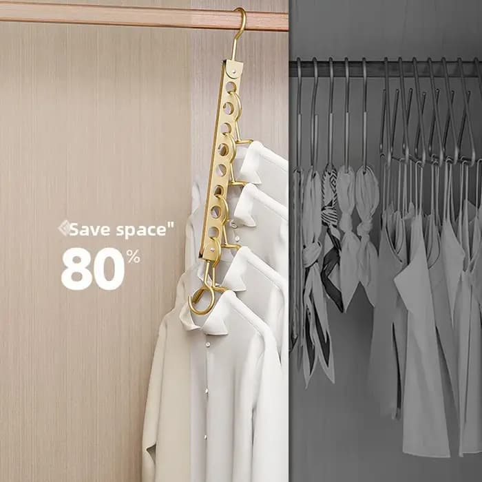 Support de rangement à 6/8 trous pour cintre organisateur pliable rotatif magique cintres en métal