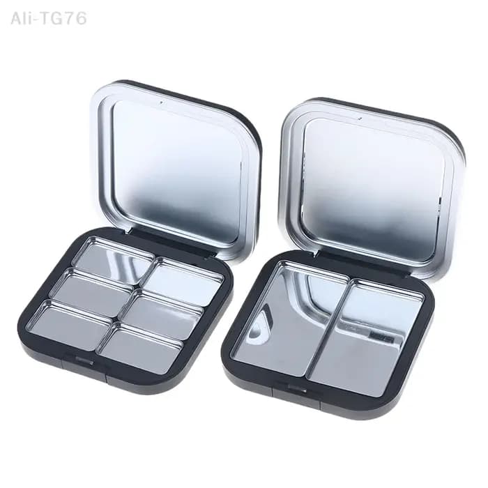 Palette de maquillage magnétique vide carrée noire mate avec miroir