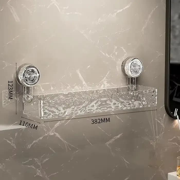 Étagère de rangement à ventouse ondulée pour salle de bain