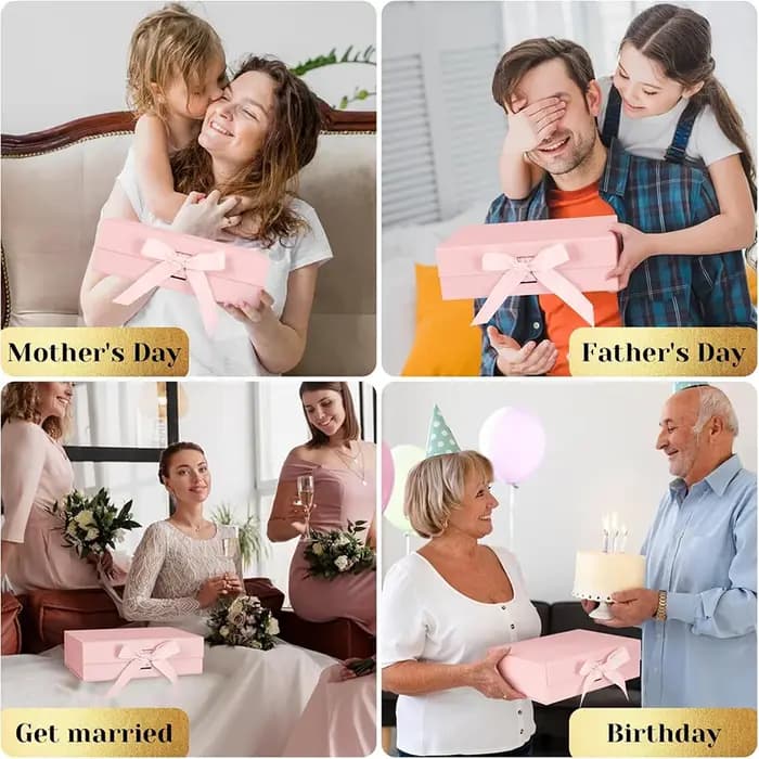 Coffret cadeau à fermeture magnétique rose/noir