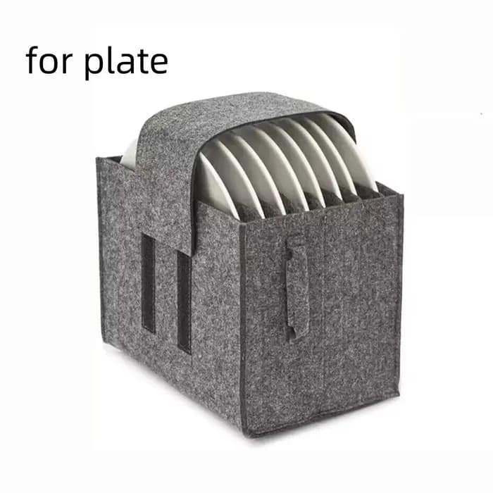 1 pièce Sac de rangement en feutre épaissi pour assiettes