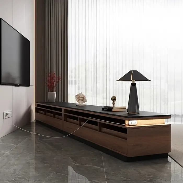 Meuble TV en bois sur pied