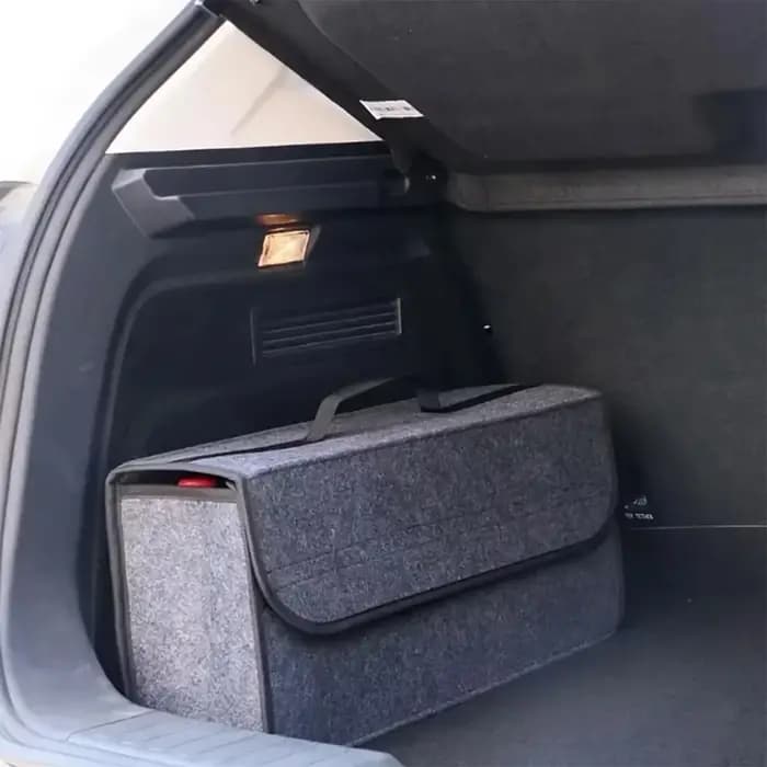 Boîte de rangement en feutre de voiture gris foncé