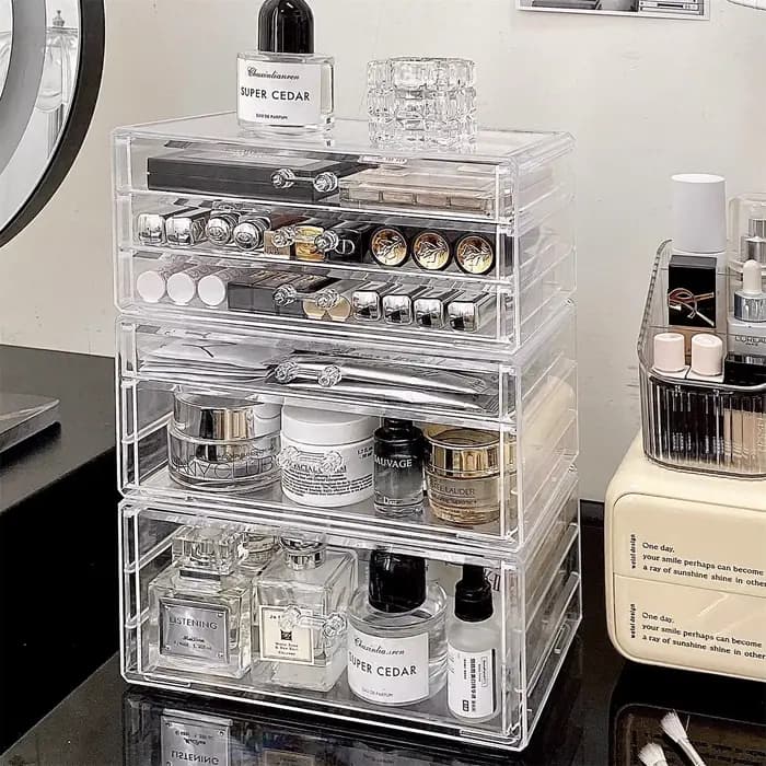 Boîte de rangement cosmétique de style tiroir pour bureau