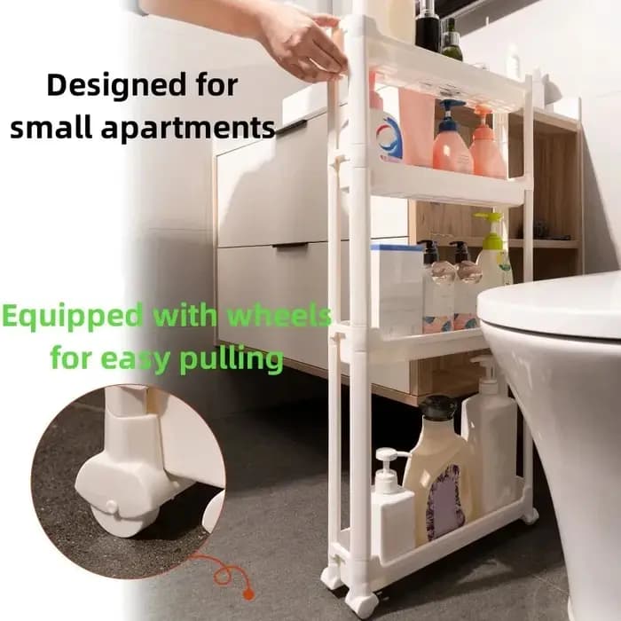 Armoire de rangement étroite multi-niveaux à placer derrière la porte