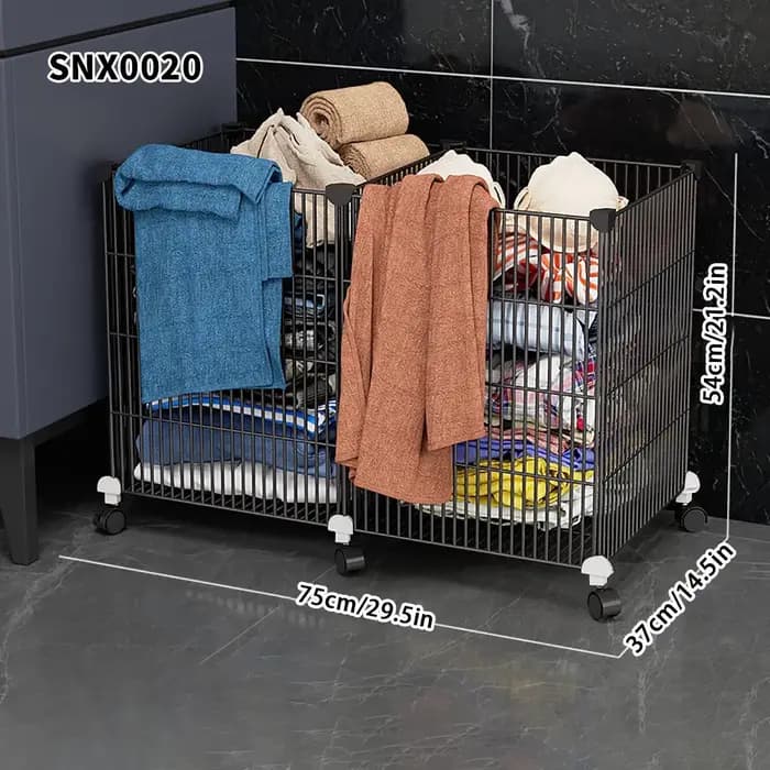 Panier de rangement pour vêtements avec roulettes