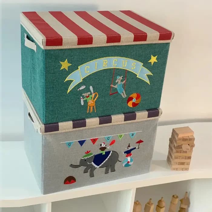 Boîte de rangement pour enfants avec couvercle