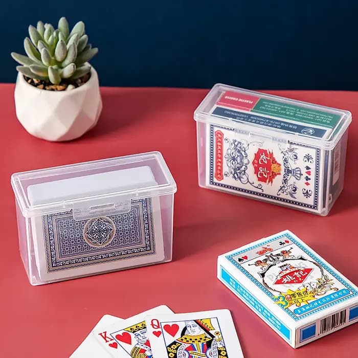 Boîte de rangement en plastique transparente pour cartes à jouer