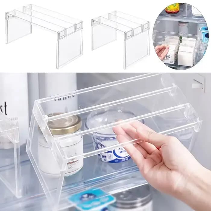 Étagère de rangement transparente pour réfrigérateur