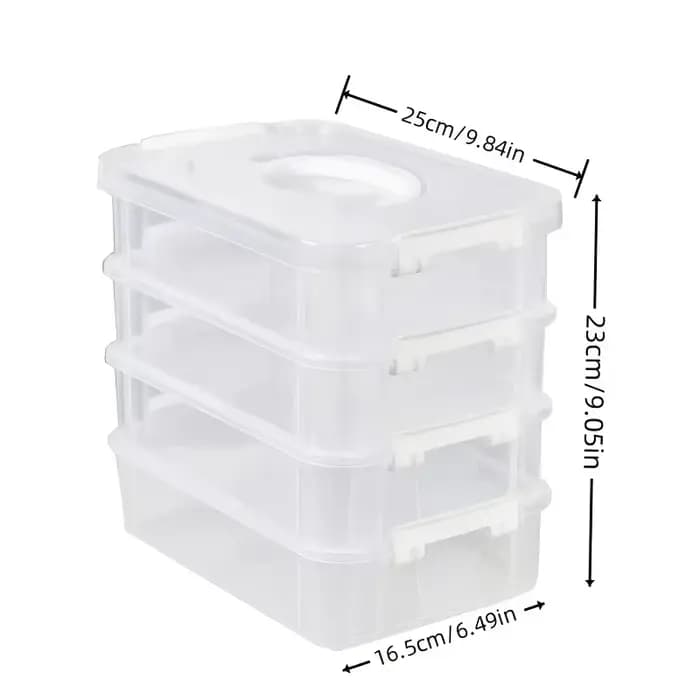 Boîte de rangement empilable Extra Large à 4 niveaux avec couvercle