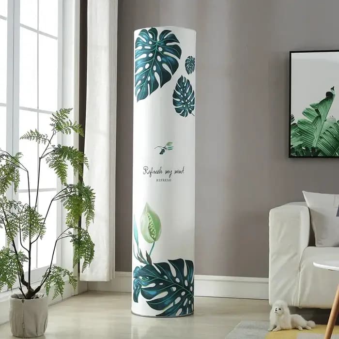 Nouveau couvercle de climatisation d'armoire, rond cylindrique, housse anti-poussière en tissu pour