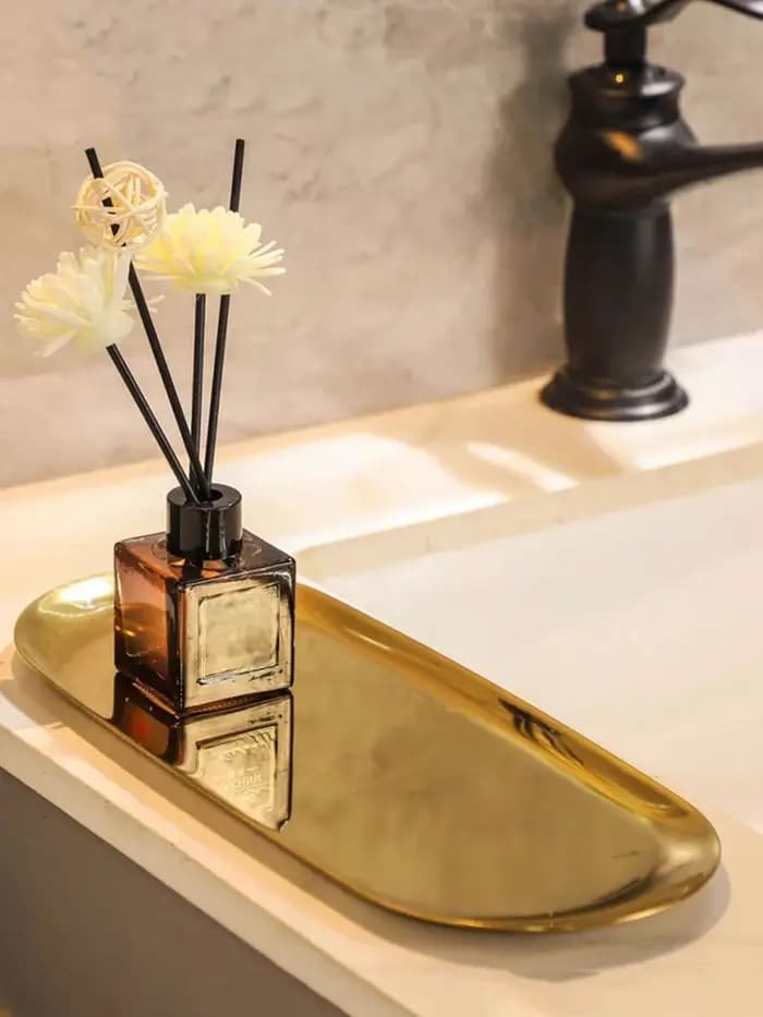 Étagère en acier inoxydable pour lavabo de salle de bain