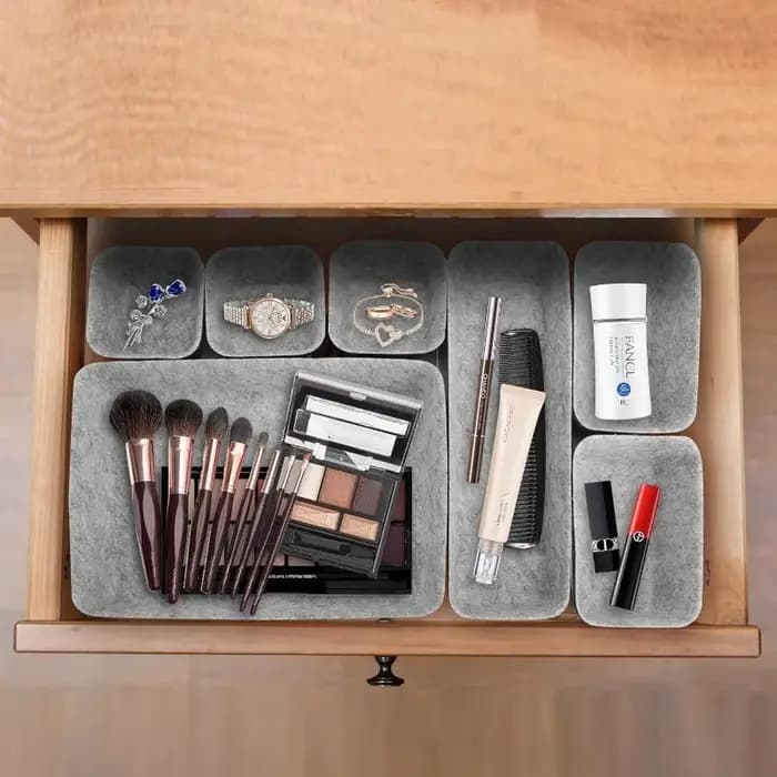 Feutre bureau 8 pièces tiroir boîte de rangement ensemble une pièce moulé organisateur Snack conteneur système d'organisation Kit