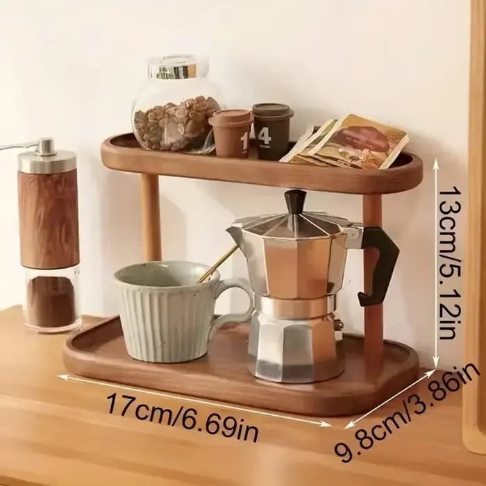 YUZI – étagère de rangement en bois à 2 niveaux