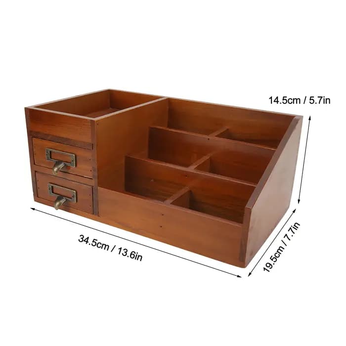 Armoire de rangement en bois multicouche rétro, bureau en bois, boîte de rangement pour cosmétiques