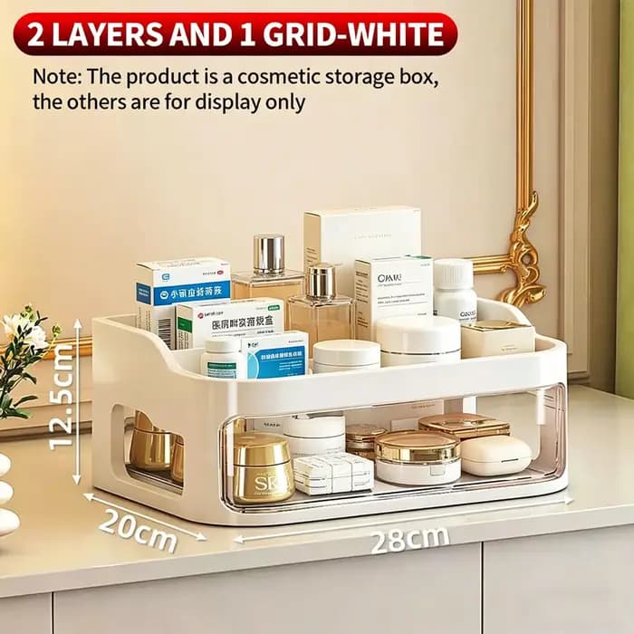 Boîte de rangement multifonctionnelle de grande capacité pour cosmétiques, médicaments et petits art