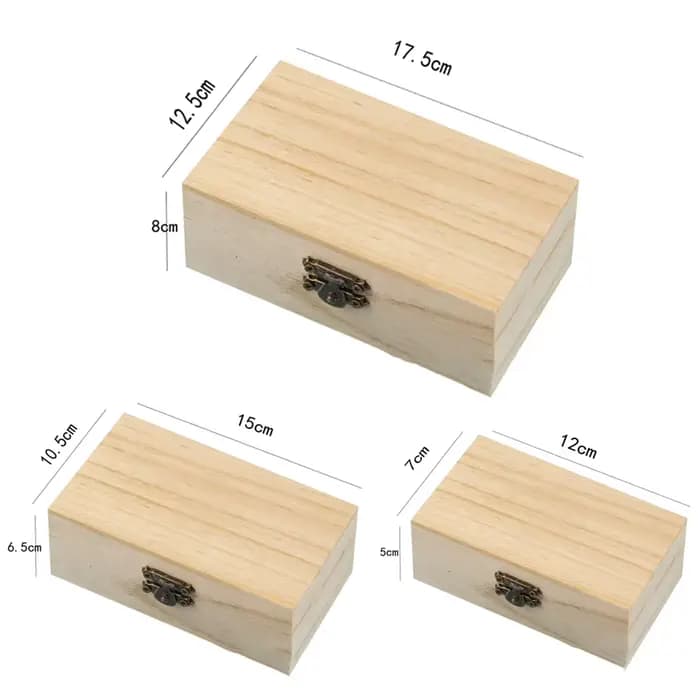 Boîte de rangement en bois avec couvercle