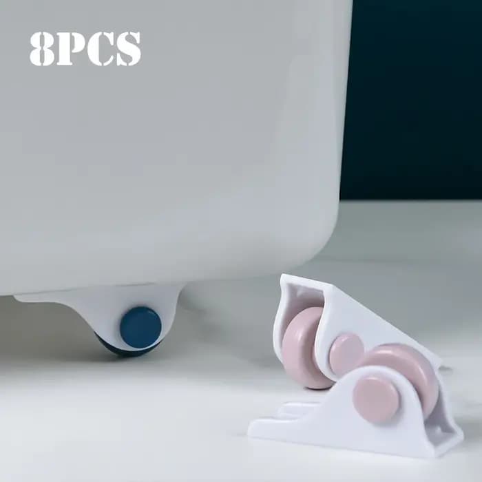4/8 pièces boîte de rangement roulettes meubles rouleaux coulissants poubelle poulie auto-adhésive maison pas de bruit