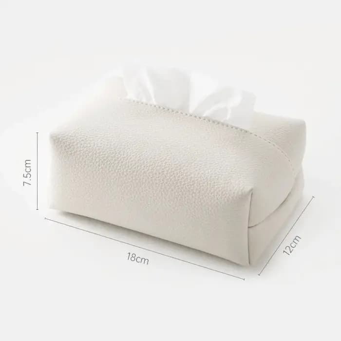 Boîte à mouchoirs en cuir artificiel