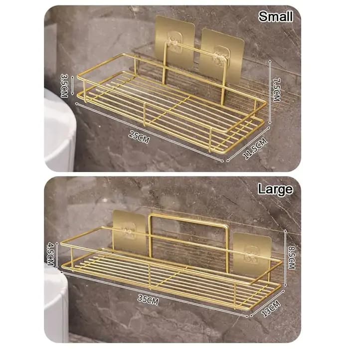Étagère de rangement de salle de bain en métal sans perçage