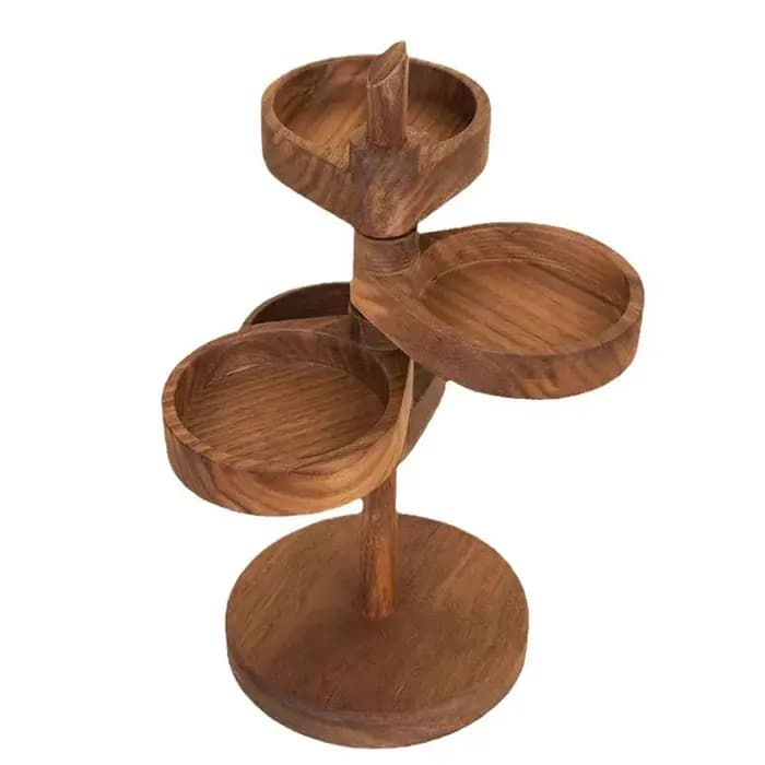 Support de rangement rotatif multicouche en bois