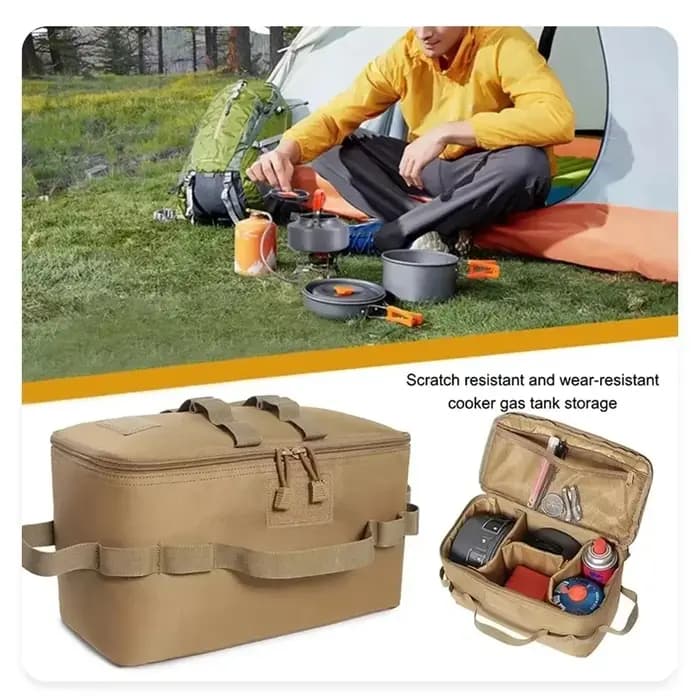Sac de Rangement Grande Capacité pour Camping en Plein Air – Idéal pour Bouteilles de Gaz, Récipients, Ustensiles de Pique-nique et Piquets de Sol – Organisez Votre Équipement