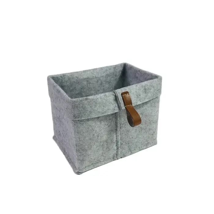 Panier de rangement de bureau en feutre pour chambre à coucher