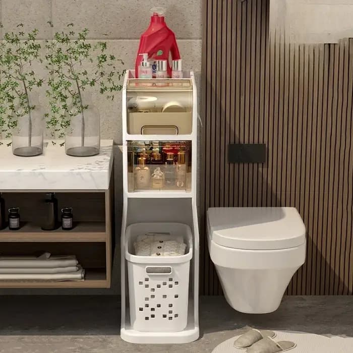 Étagères de rangement de fissures de salle de bain