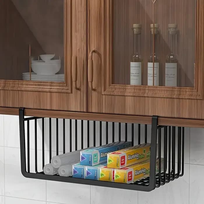Panier sous étagère en métal durable et peu encombrant - Idéal pour l'organisation de la maison