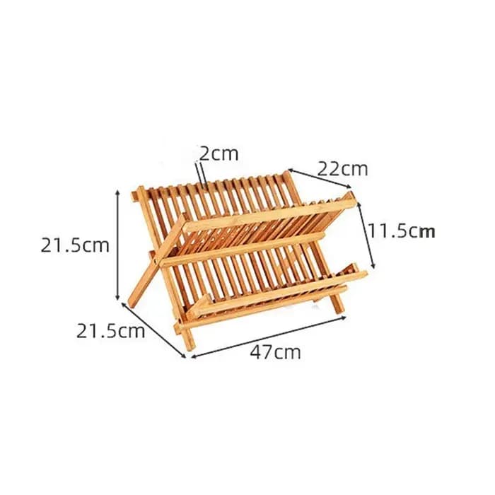 Égouttoir pliable en bambou pour bols et assiettes