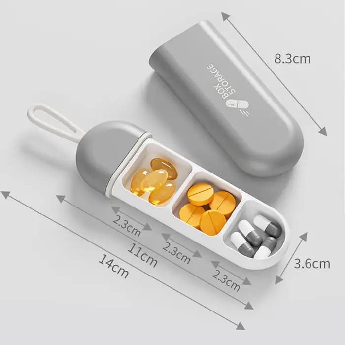 Étui à médicaments Portable coloré à 3 espaces