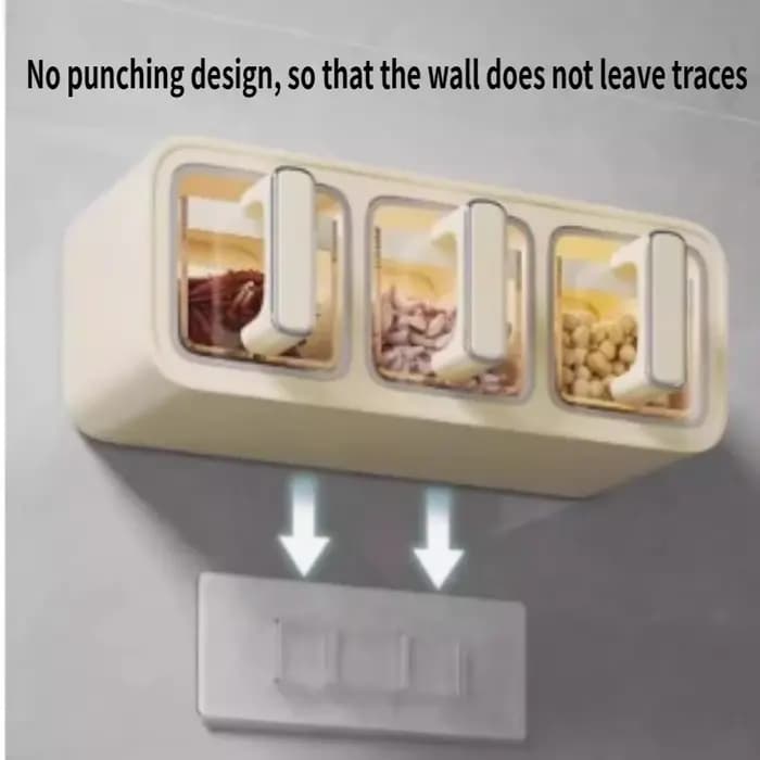 Boîte de rangement d'assaisonnement de cuisine Non perforée avec cuillère