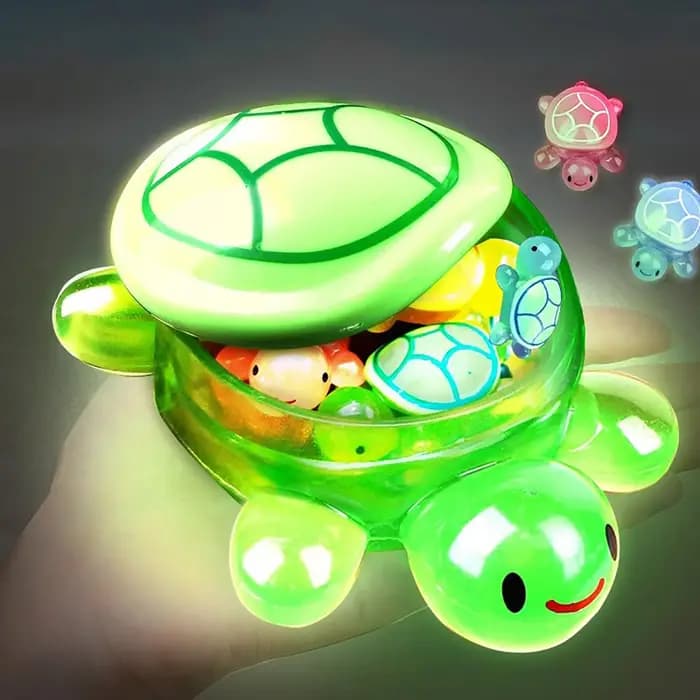 Boîte de rangement de tortue lumineuse de dessin animé mignon