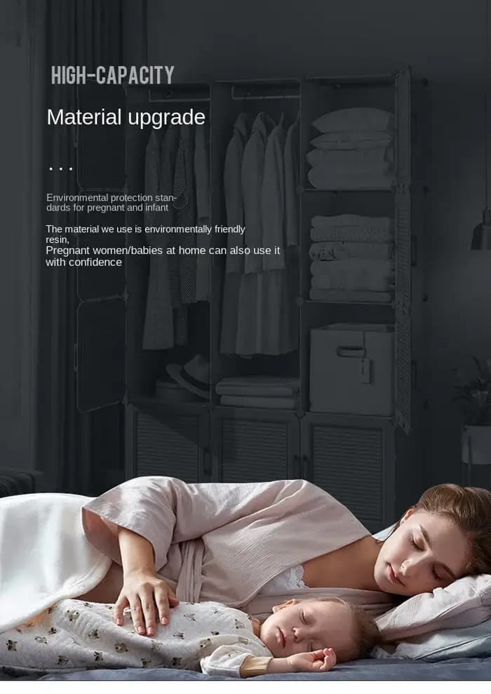 Armoire de Rangement Pliable et Anti-Poussière
